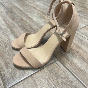 XOXO Nude Block Heel Sandals